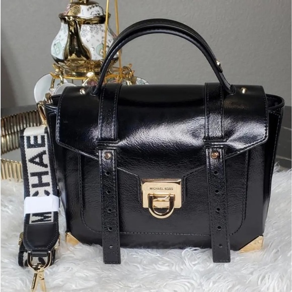 NWT-Michael Kors Manhattan Medium Patent Satchel - Picture 4 of 10